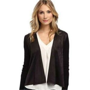 NEW
Sam Edelman Winter Folklore Faux Suede Front Waterfall Cardigan Black sz S